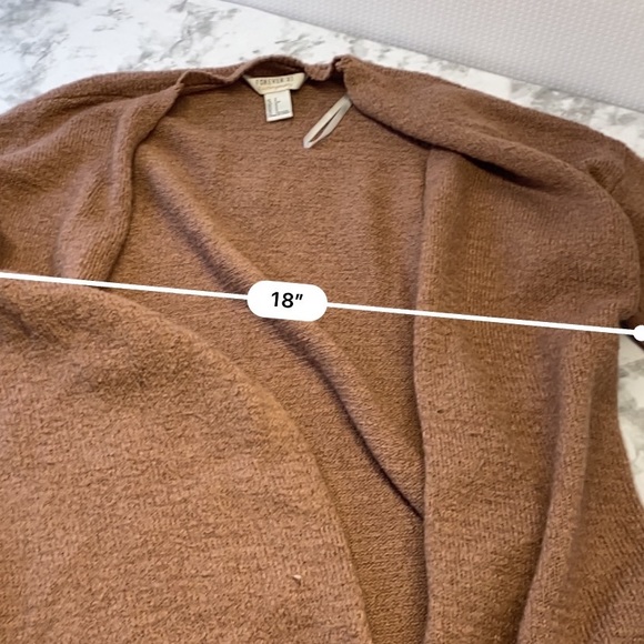 Forever 21 Taupe/ Pink Fluffy Long Open front Cardigan Size Small - Picture 13 of 15